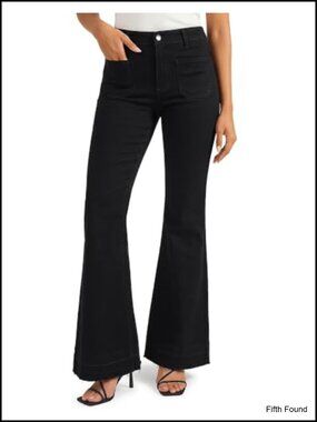 Flare Jeans Bell Bottom Mid-Rise Stretch Denim Casual Everyday Women's